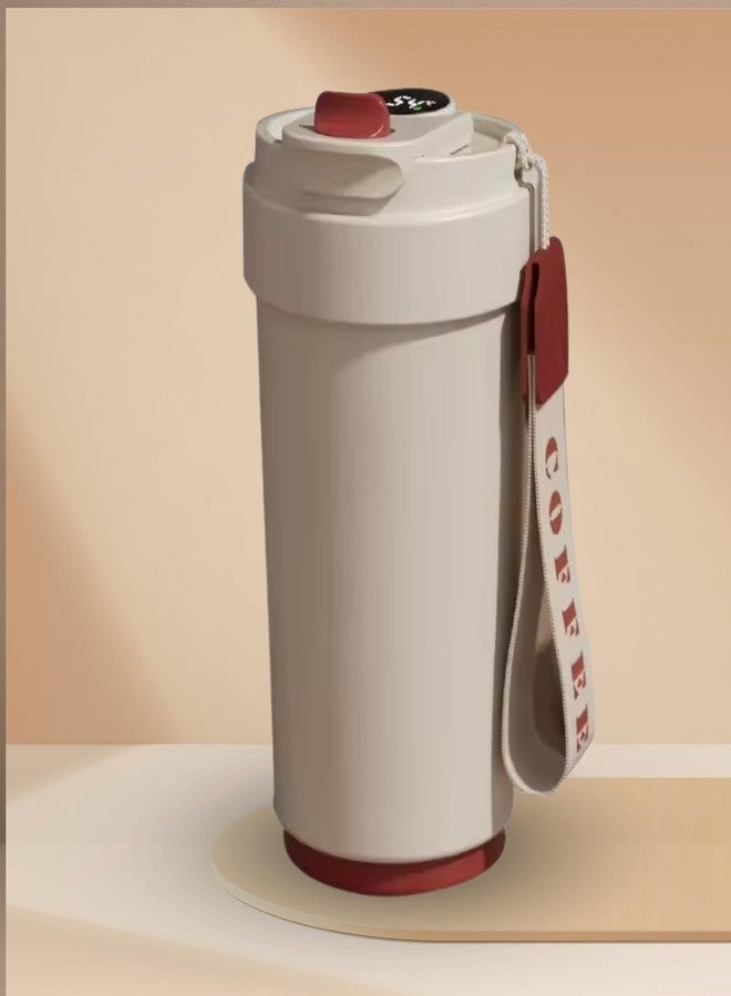 KitchEase Insulated Vacuum Coffee Tumbler | Smart Touch Temperature Display | 420 ML Flask with 6-Hour Temperature Lock-in Technology - (Stone Beige) - Image 2